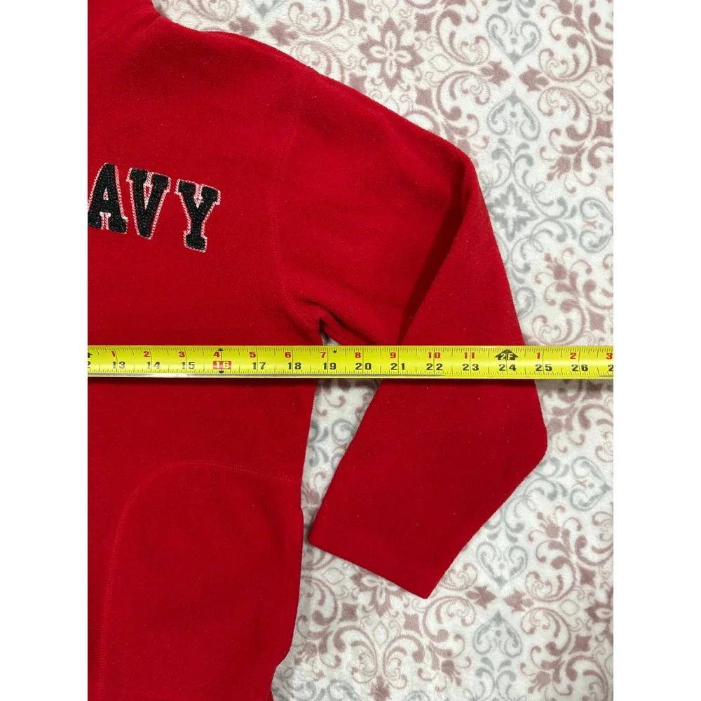 Old Navy Boys Red Fleece Quarter Zip Pullover Collegiate Sweatshirt Large 10-12